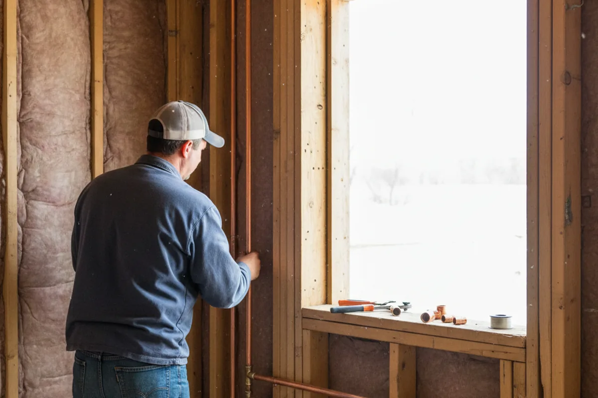 Licensed plumber running new copper supply lines in a Cochise home